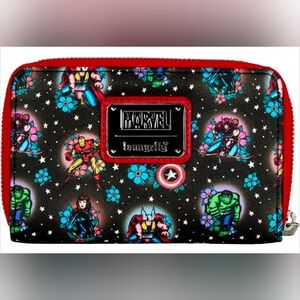 Loungefly Marvel Avengers All Over Print Wallet NWT